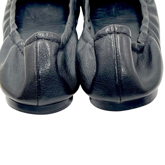 Miu Miu Black Leather Ballet Flats With Leather Bow Detail Size 39.5 / 9 US - Picture 8 of 13